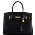 Hermes Birkin 30 Sellier Black Veau Monsieur Leather Gold Hardware - 2020, Y - hardware detail