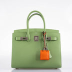 Hermes Birkin 30 Sellier Vert Criquet Madame Grain Palladium Hardware - 2020, Y - hardware detail