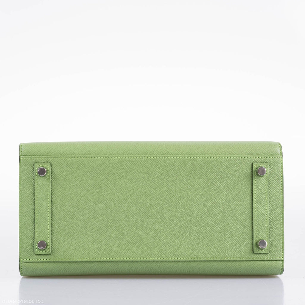 Hermes Birkin 30 Sellier Vert Criquet Madame Grain Palladium Hardware - 2020, Y - hardware detail