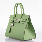 Hermes Birkin 30 Sellier Vert Criquet Madame Grain Palladium Hardware - 2020, Y - hardware detail