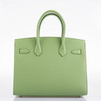 Hermes Birkin 30 Sellier Vert Criquet Madame Grain Palladium Hardware - 2020, Y - hardware detail