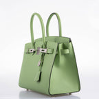 Hermes Birkin 30 Sellier Vert Criquet Madame Grain Palladium Hardware - 2020, Y - hardware detail