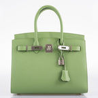 Hermes Birkin 30 Sellier Vert Criquet Madame Grain Palladium Hardware - 2020, Y - hardware detail