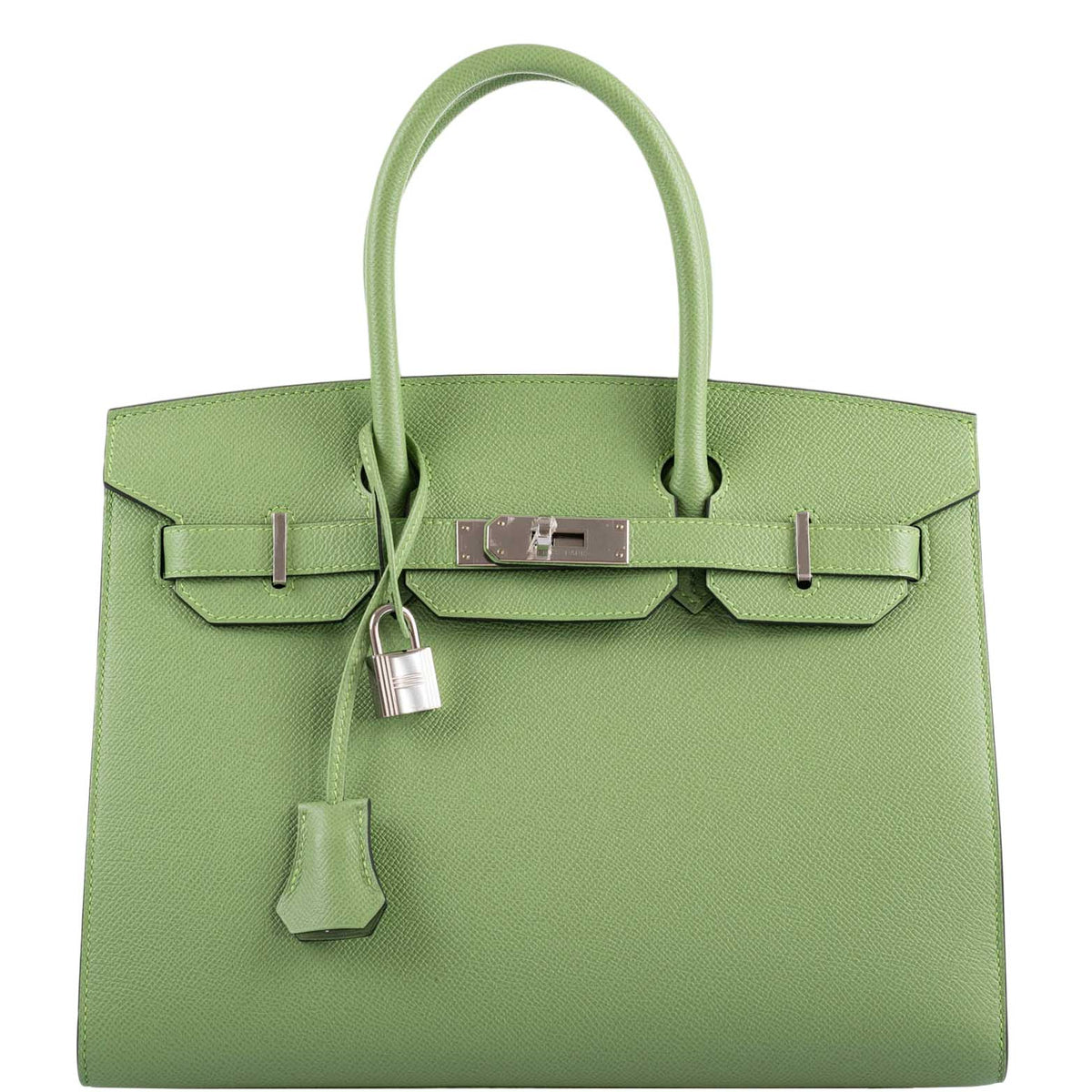 Hermes Birkin 30 Sellier Vert Criquet Madame Grain Palladium Hardware - 2020, Y - hardware detail