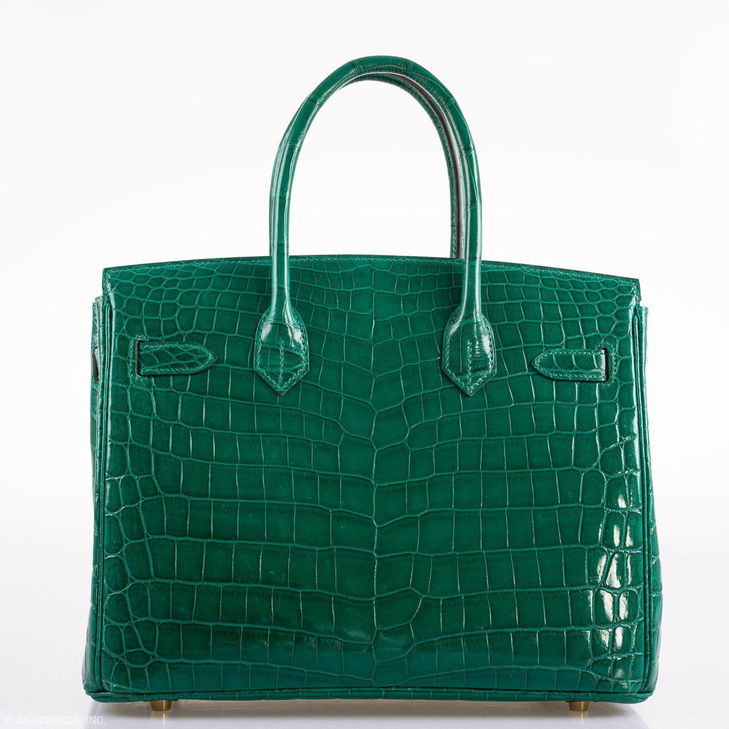 Hermes Birkin 30 Vert Emerald Niloticus Crocodile Gold Hardware - 2019, D - hardware detail