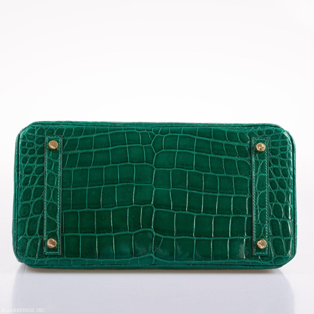 Hermes Birkin 30 Vert Emerald Niloticus Crocodile Gold Hardware - 2019, D - hardware detail