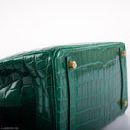 Hermes Birkin 30 Vert Emerald Niloticus Crocodile Gold Hardware - 2019, D - hardware detail
