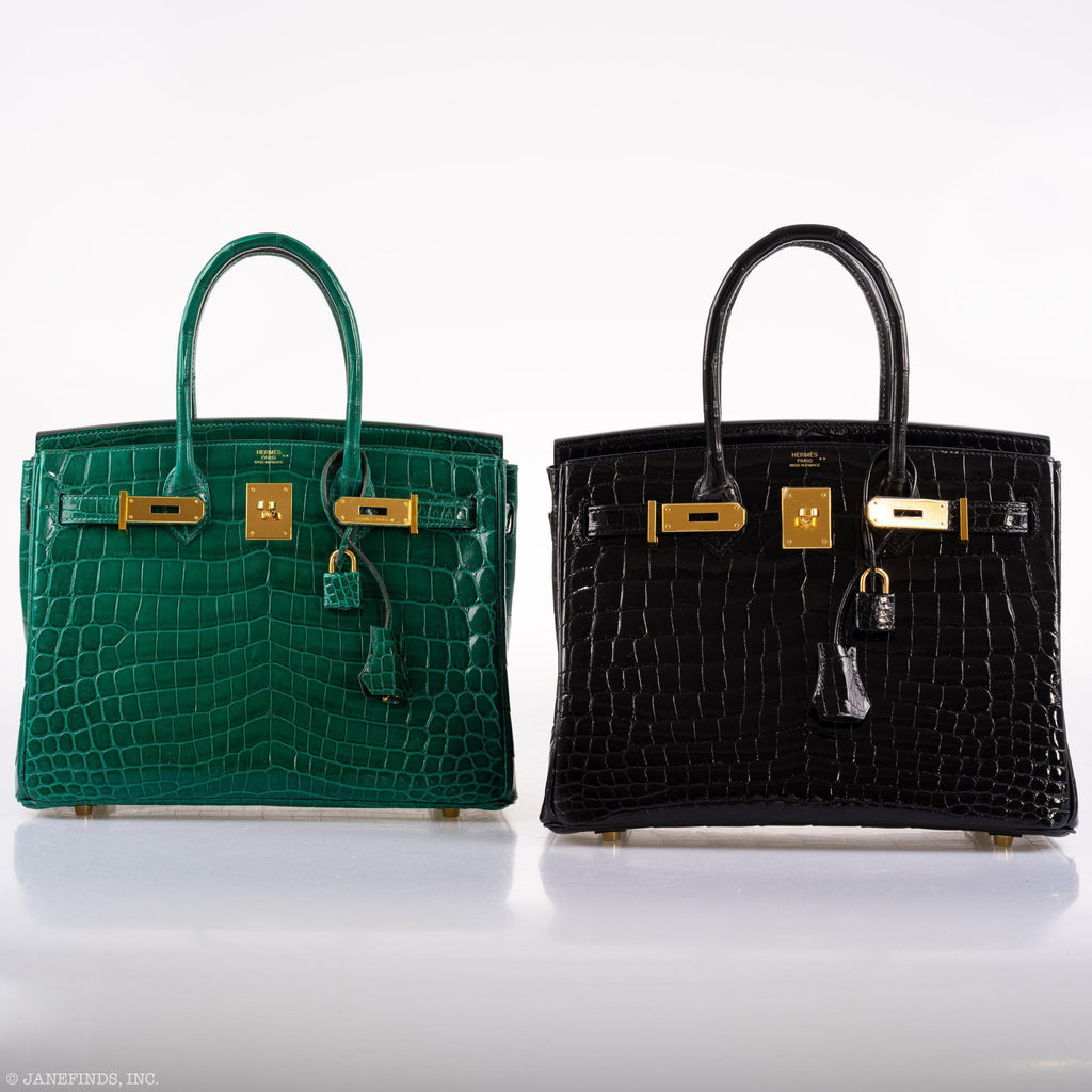 Hermes Birkin 30 Vert Emerald Niloticus Crocodile Gold Hardware - 2019, D - hardware detail