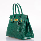 Hermes Birkin 30 Vert Emerald Niloticus Crocodile Gold Hardware - 2019, D - hardware detail
