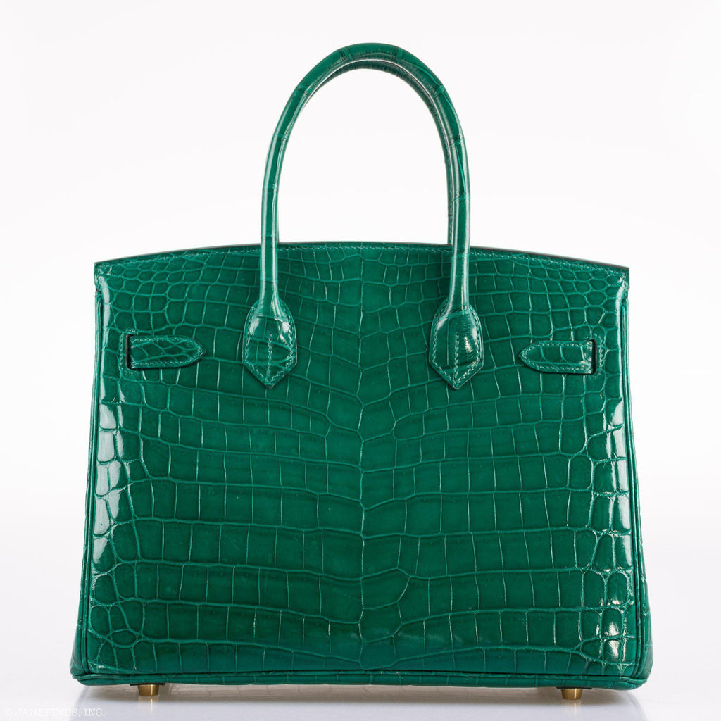 Hermes Birkin 30 Vert Emerald Niloticus Crocodile Gold Hardware - 2019, D - hardware detail
