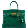 Hermes Birkin 30 Vert Emerald Niloticus Crocodile Gold Hardware - 2019, D - hardware detail