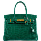 Hermes Birkin 30 Vert Emerald Niloticus Crocodile Gold Hardware - 2019, D - hardware detail