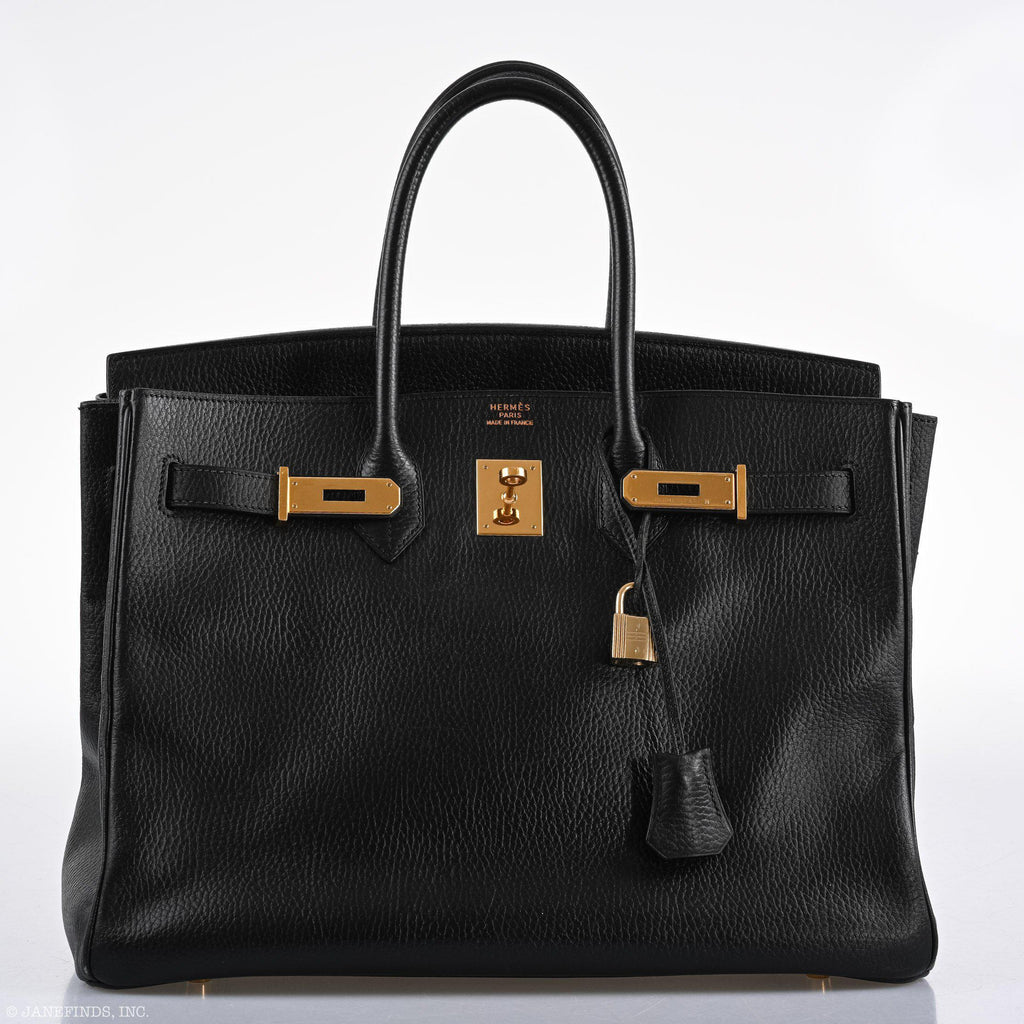 Hermes Birkin 35 Black Ardenne Gold Hardware - C Square - hardware detail