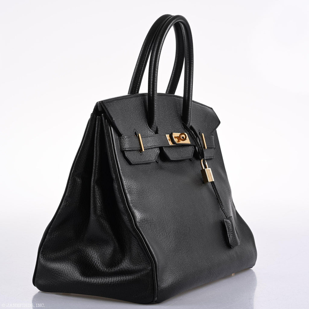 Hermes Birkin 35 Black Ardenne Gold Hardware - C Square - hardware detail