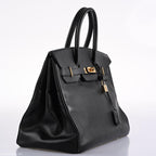 Hermes Birkin 35 Black Ardenne Gold Hardware - C Square - hardware detail
