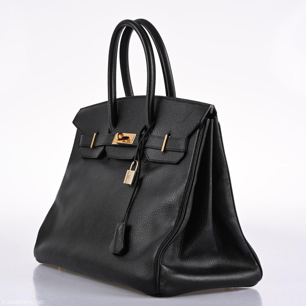 Hermes Birkin 35 Black Ardenne Gold Hardware - C Square - hardware detail