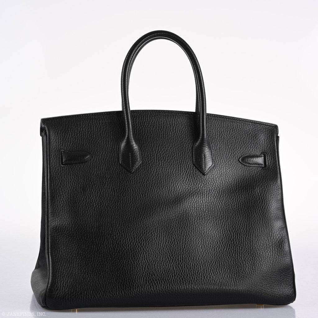 Hermes Birkin 35 Black Ardenne Gold Hardware - C Square - hardware detail
