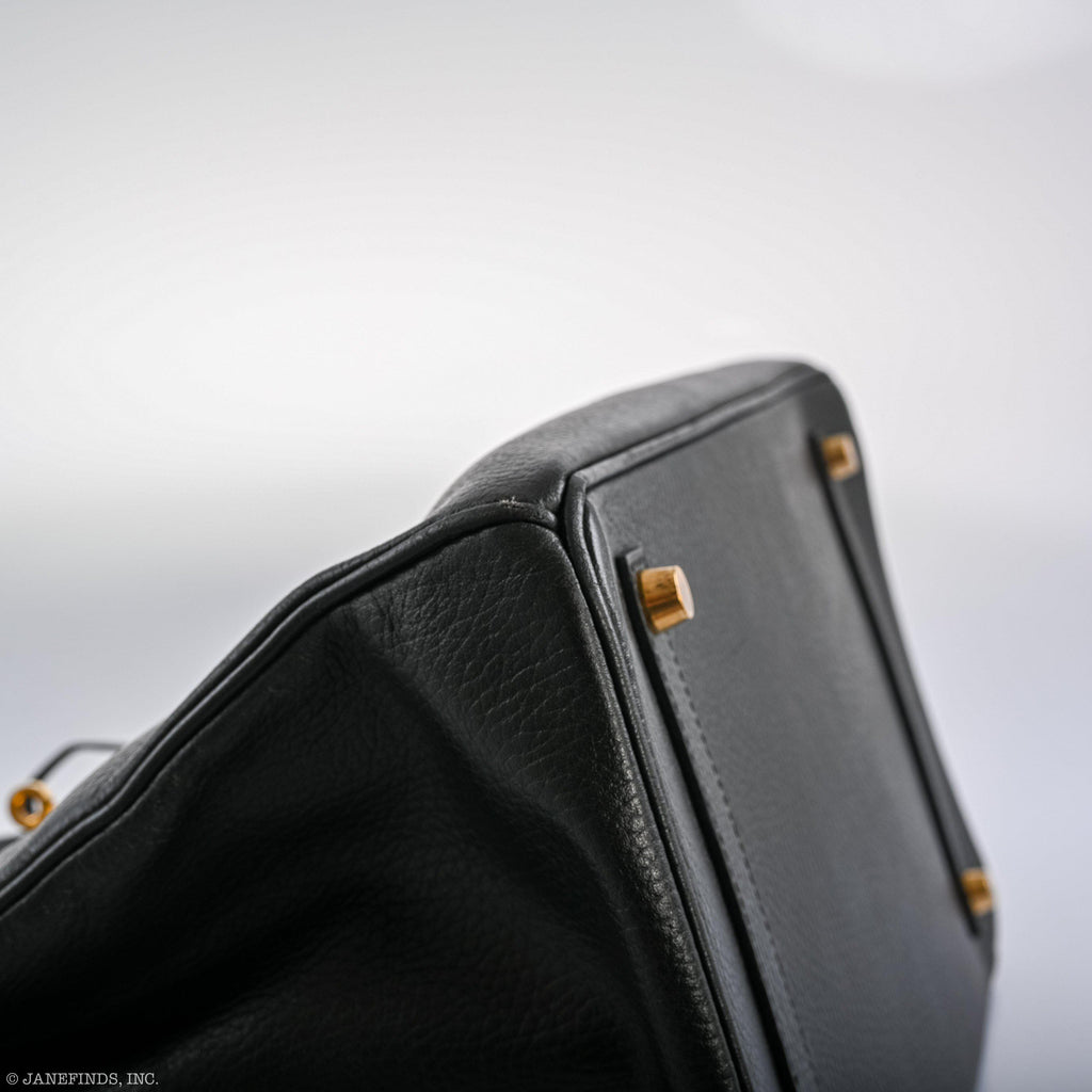 Hermes Birkin 35 Black Ardenne Gold Hardware - C Square - hardware detail
