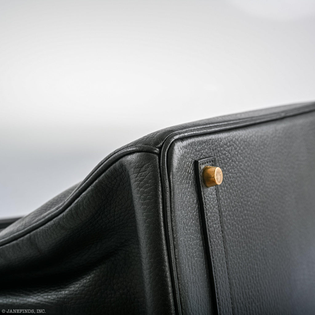 Hermes Birkin 35 Black Ardenne Gold Hardware - C Square - hardware detail