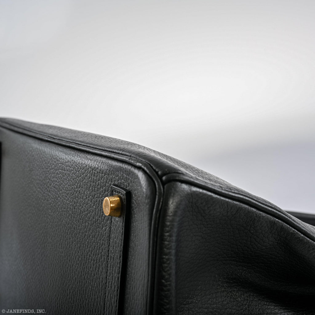 Hermes Birkin 35 Black Ardenne Gold Hardware - C Square - hardware detail