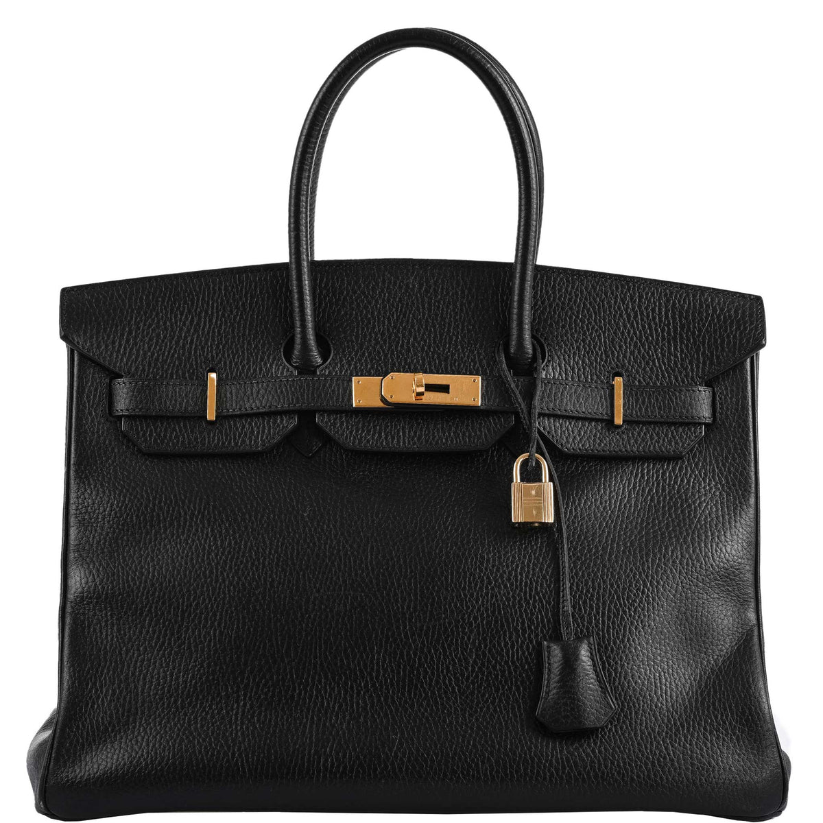 Hermes Birkin 35 Black Ardenne Gold Hardware - C Square - hardware detail