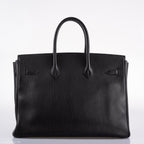 Hermes Birkin 35 Black Ardennes Leather Gold Hardware - Circle W - hardware detail