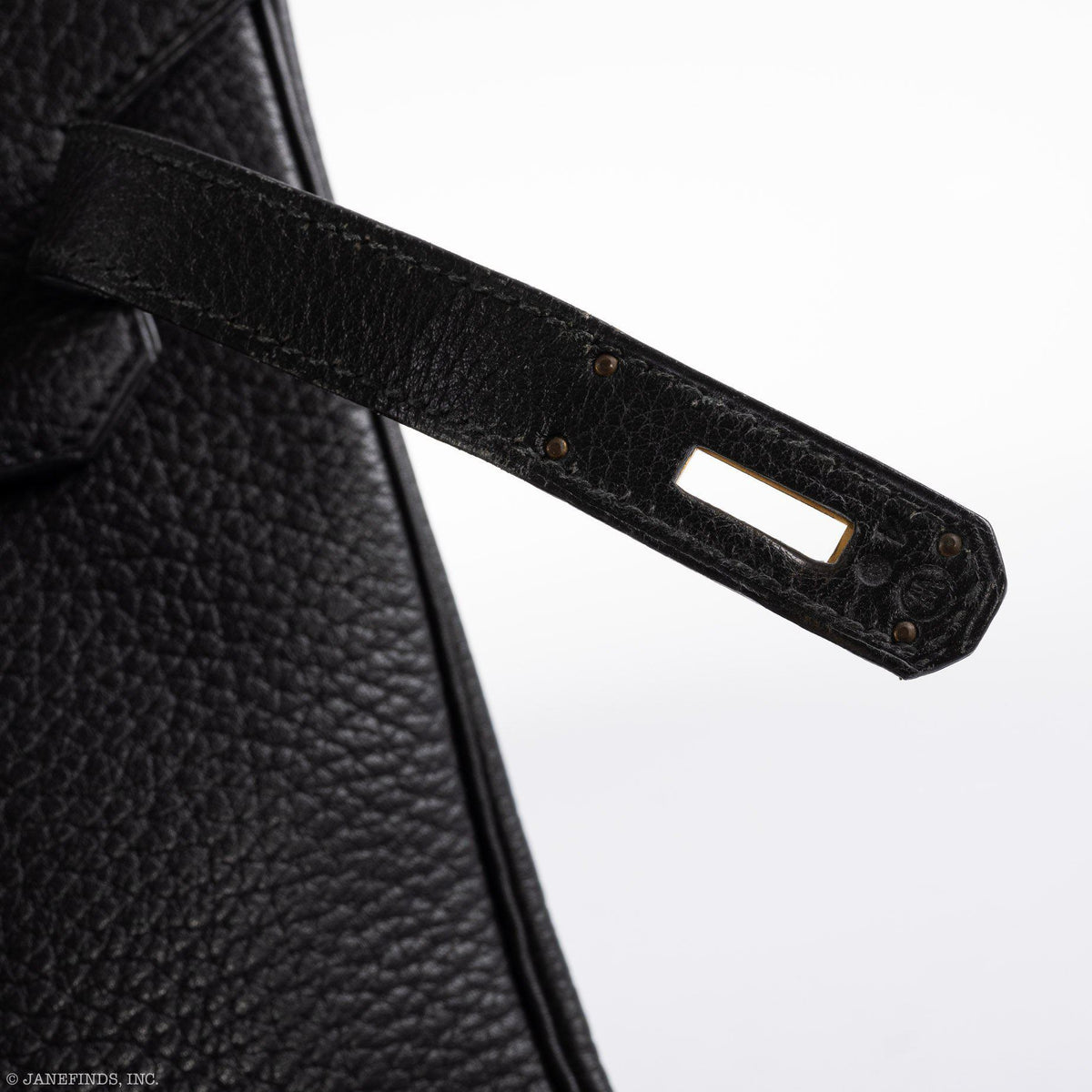 Hermes Birkin 35 Black Ardennes Leather Gold Hardware - Circle W - hardware detail