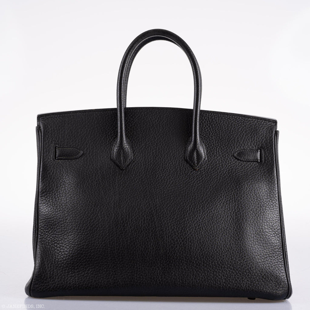 Hermes Birkin 35 Black Ardennes Leather Gold Hardware - Circle W - hardware detail