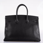 Hermes Birkin 35 Black Ardennes Leather Gold Hardware - Circle W - hardware detail
