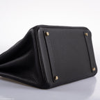 Hermes Birkin 35 Black Clemence Leather Gold Hardware - Square N - hardware detail