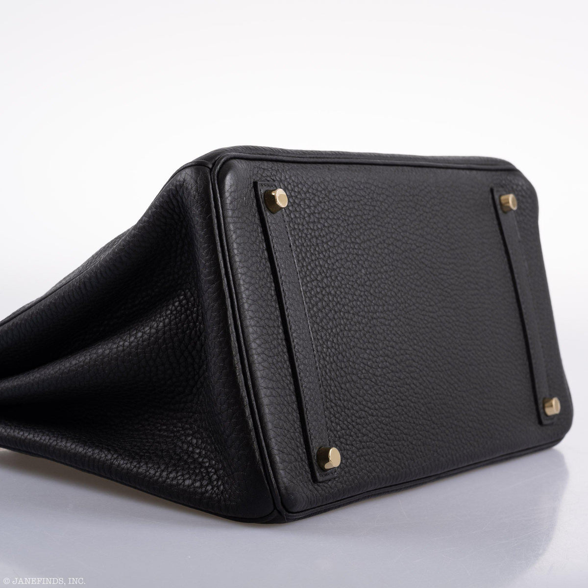 Hermes Birkin 35 Black Clemence Leather Gold Hardware - Square N - hardware detail