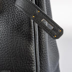 Hermes Birkin 35 Black Clemence Leather Gold Hardware - Square N - hardware detail