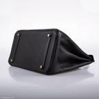 Hermes Birkin 35 Black Clemence Leather Gold Hardware - Square N - hardware detail