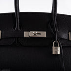 Hermes Birkin 35 Black Togo Palladium Hardware - 2003, Square G  - hardware detail