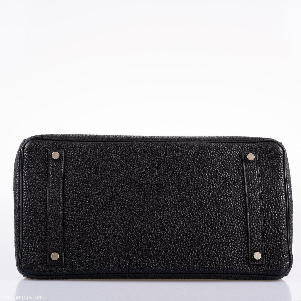Hermes Birkin 35 Black Togo Palladium Hardware - 2003, Square G  - hardware detail