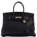 Hermes Birkin 35 Black Togo Palladium Hardware - 2003, Square G  - hardware detail