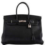 Hermes Birkin 35 Black Togo Palladium Hardware - 2003, Square G  - hardware detail