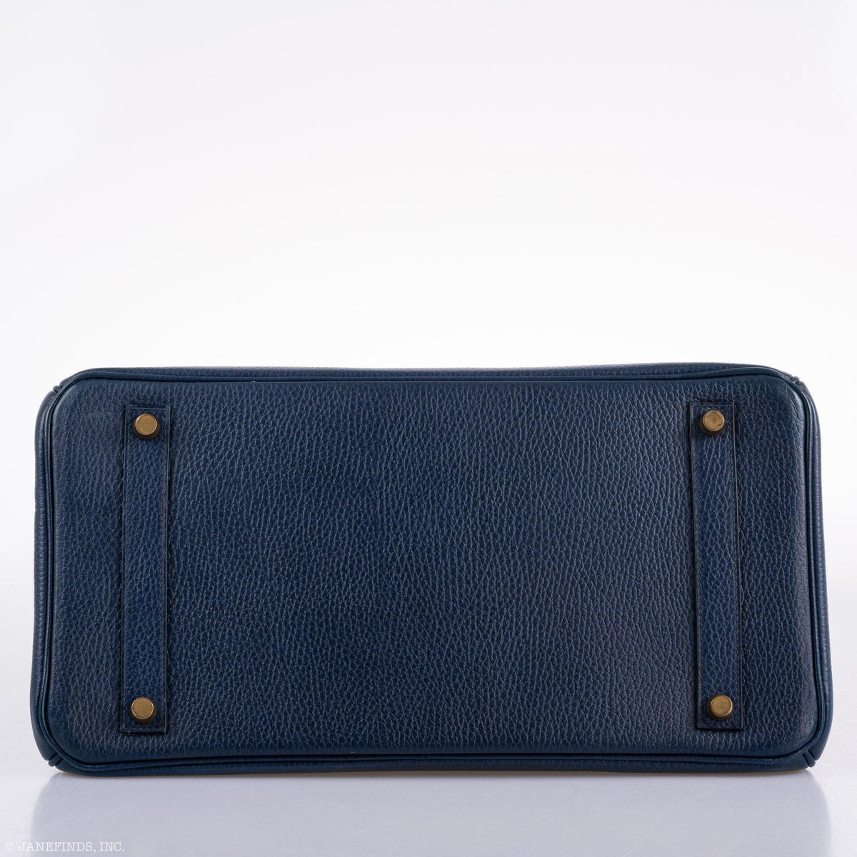 Hermes Birkin 35 Blue Saphire Ardennes leather Gold Hardware - Z Circle - hardware detail