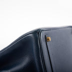 Hermes Birkin 35 Blue Saphire Ardennes leather Gold Hardware - Z Circle - hardware detail