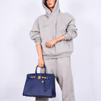 Hermes Birkin 35 Blue Saphire Epsom with Gold Hardware - 2016, X - hardware detail