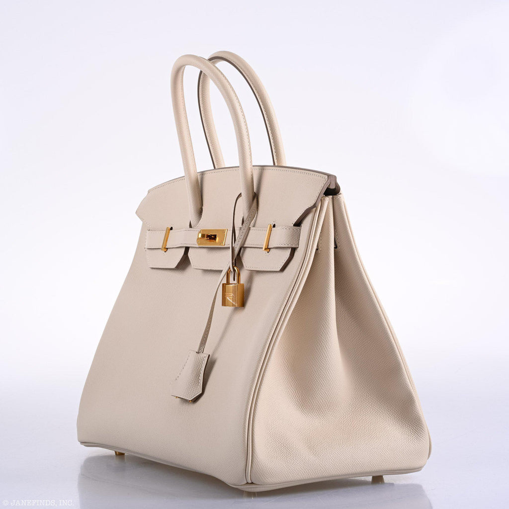 Hermes Birkin 35 Craie Epsom Gold Hardware - 2015, T - hardware detail