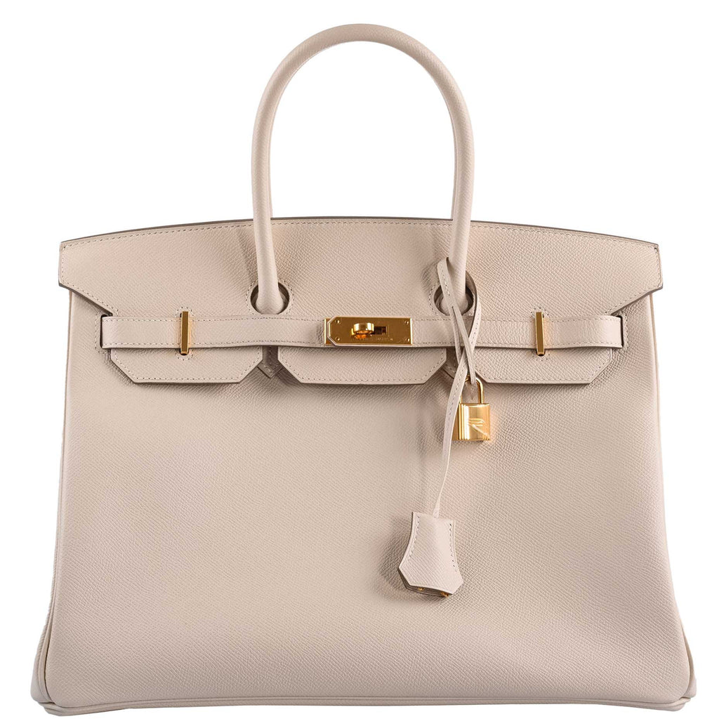 Hermes Birkin 35 Craie Epsom Gold Hardware - 2015, T - hardware detail