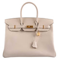Hermes Birkin 35 Craie Epsom Gold Hardware - 2015, T - hardware detail