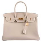 Hermes Birkin 35 Craie Epsom Gold Hardware - 2015, T - hardware detail