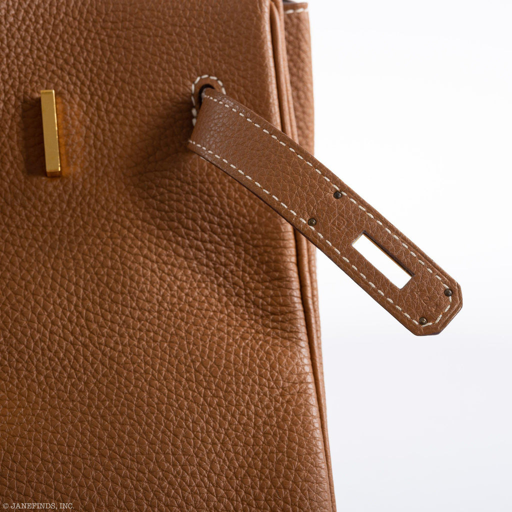 Hermes Birkin 35 Gold Togo Gold Hardware - Square O - hardware detail
