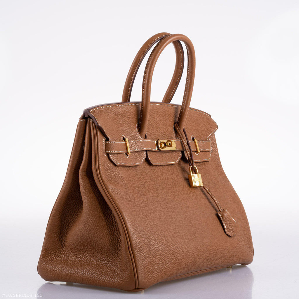Hermes Birkin 35 Gold Togo Gold Hardware - Square O - hardware detail