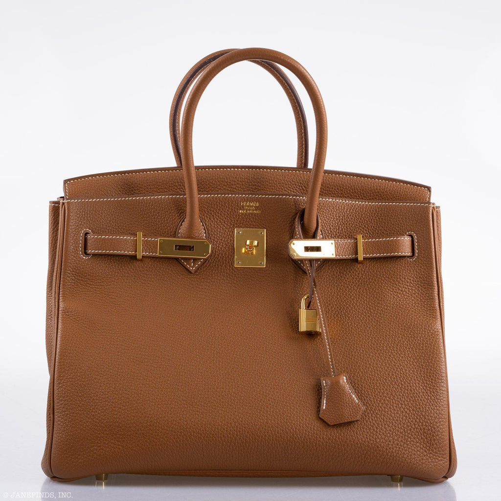 Hermes Birkin 35 Gold Togo Gold Hardware - Square O - hardware detail