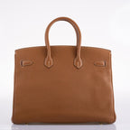 Hermes Birkin 35 Gold Togo Gold Hardware - Square O - hardware detail