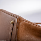 Hermes Birkin 35 Gold Togo Gold Hardware - Square O - hardware detail