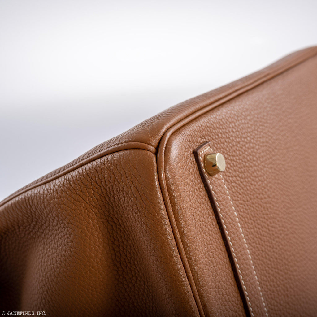 Hermes Birkin 35 Gold Togo Gold Hardware - Square O - hardware detail